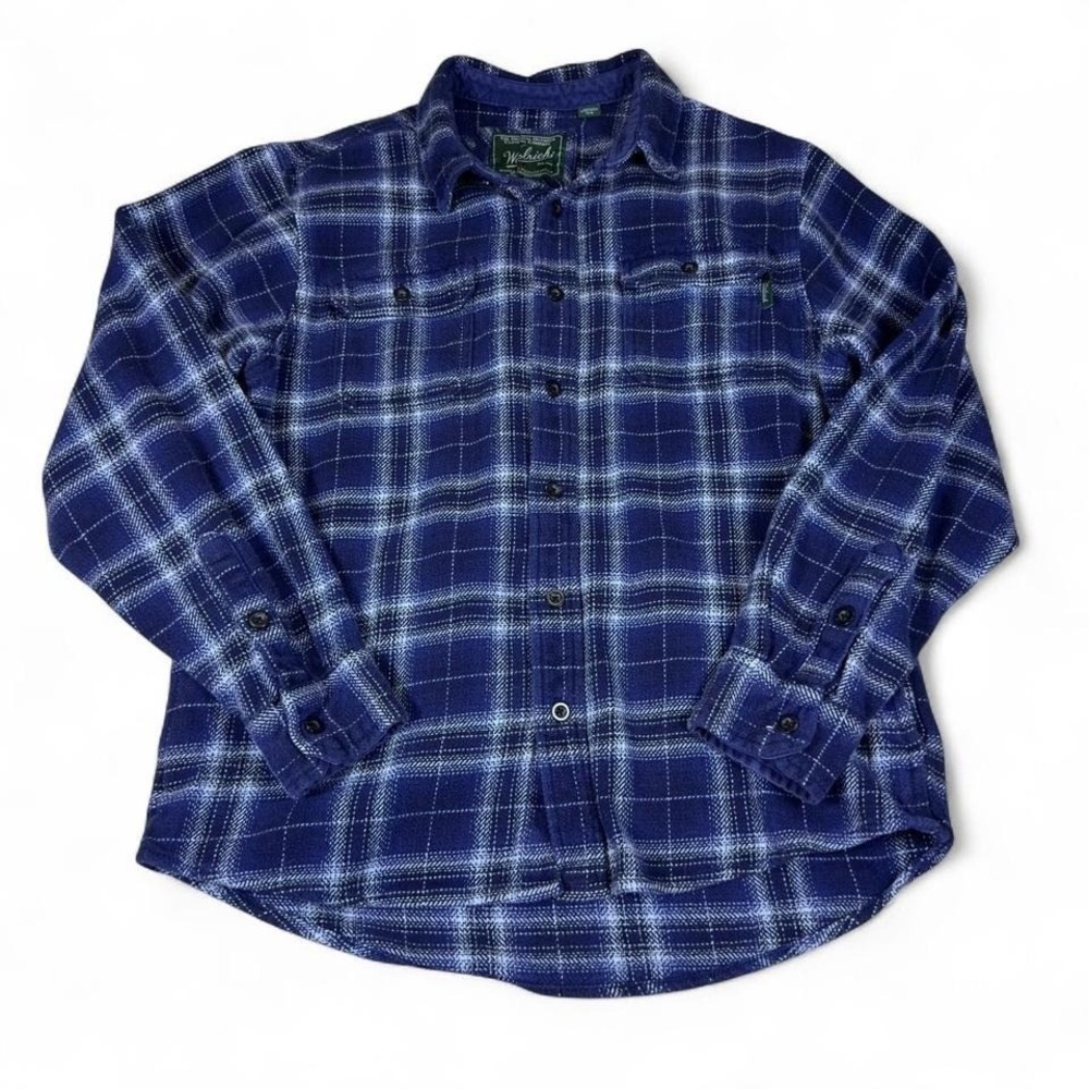 Vintage Woolrich Blue Plaid Flannel Shirt